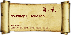 Mauskopf Arnolda névjegykártya